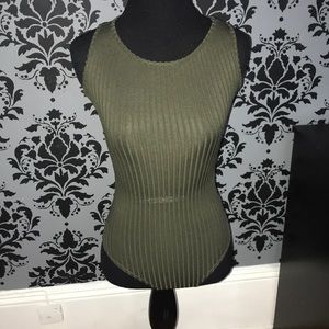 Prettylittlething olive bodysuit.